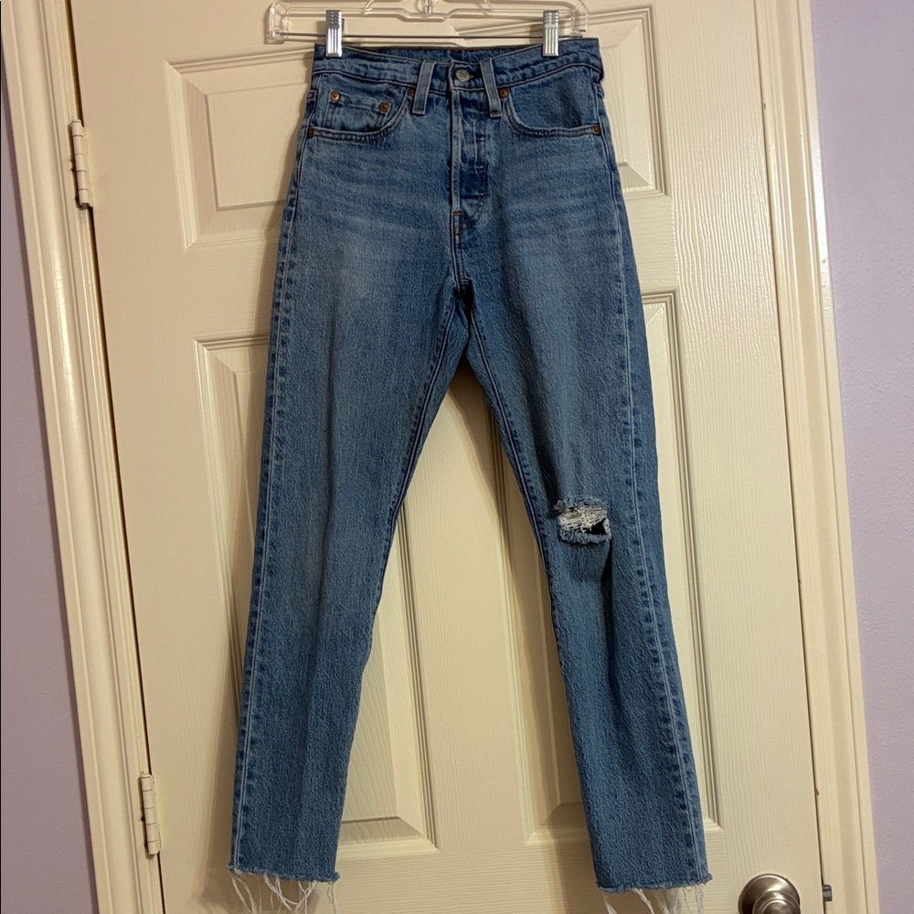 Levi's Blue Distressed Skinny Jeans